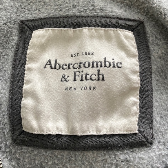 A&f Abercrombie & Fitch Gray & Blue Logo Hoodie Zippered Jacket Women - Picture 6 of 7